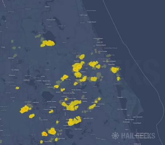 Hail map for Deltona, FL