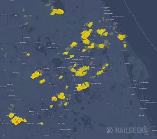 Hail map for Orlando, FL