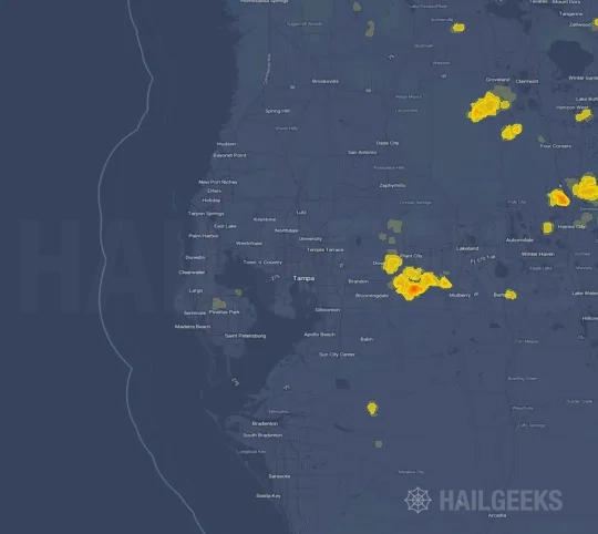 Hail map for Tampa, FL