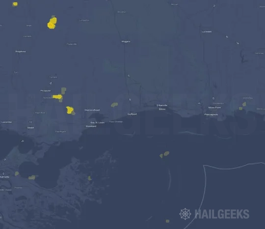 Hail map for Gulfport, MS