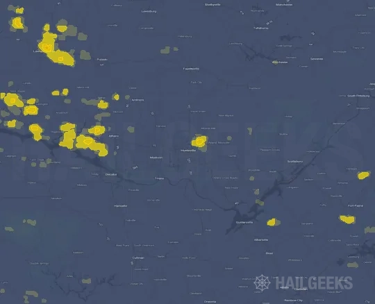 Hail map for Huntsville, AL