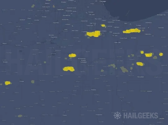 Hail map for Kankakee, IL