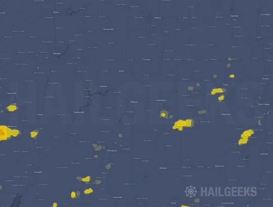 Hail map for Mattoon, IL