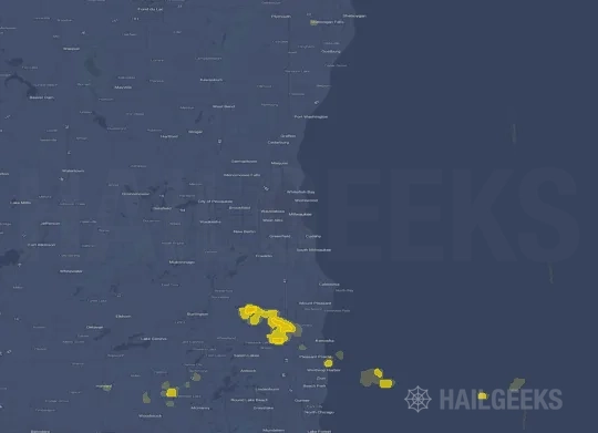 Hail map for Milwaukee, WI