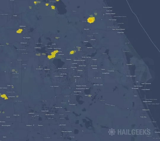 Hail map for Orlando, FL