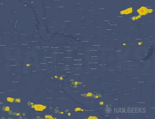 Hail map for Saint Louis, MO