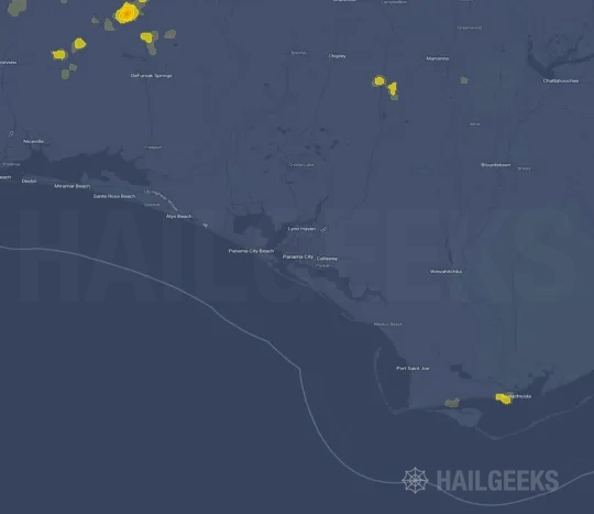 Hail map for Panama City, FL