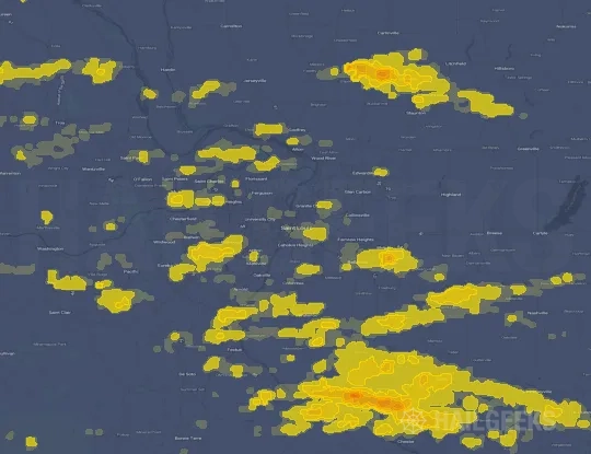 Hail map for Saint Louis, MO