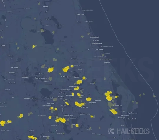 Hail map for Deltona, FL