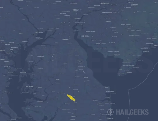 Hail map for Dover, DE
