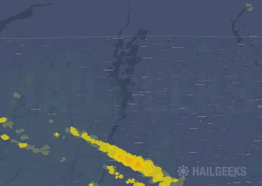 Hail map for Burlington, VT