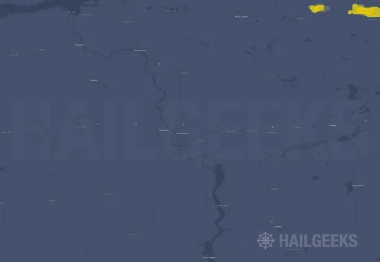 Hail map for Bismarck, ND