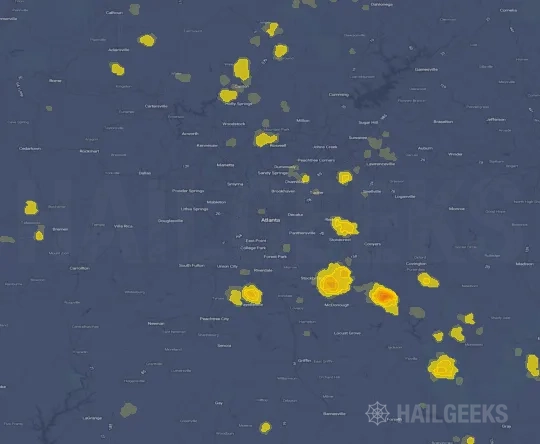 Hail map for Atlanta, GA