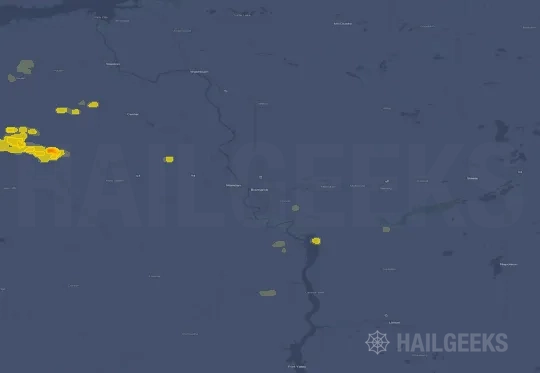 Hail map for Bismarck, ND