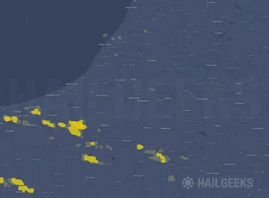 Hail map for South Bend, IN