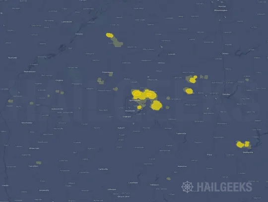 Hail map for Springfield, IL