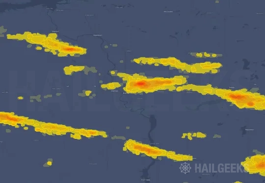 Hail map for Bismarck, ND