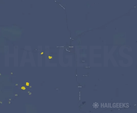 Hail map for Roswell, NM on Jul 20, 2026