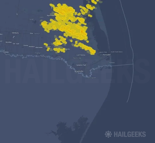 Hail map for Brownsville, TX