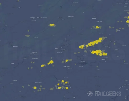 Hail map for Roanoke, VA