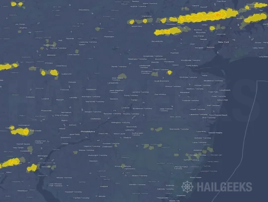 Hail map for Trenton, NJ