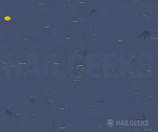 Hail map for Abilene, TX on Jul 23, 2026
