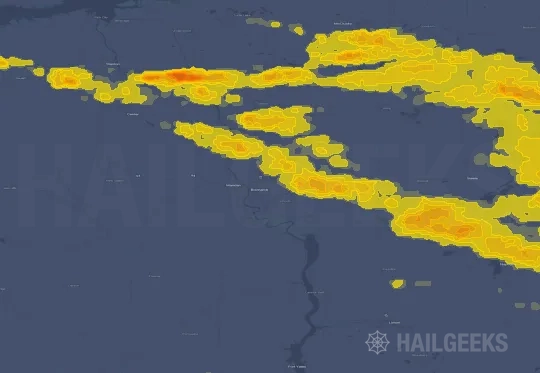 Hail map for Bismarck, ND