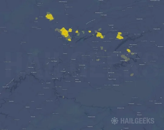 Hail map for Knoxville, TN