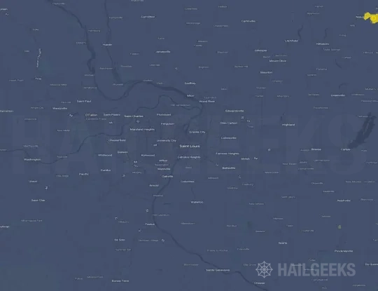 Hail map for Saint Louis, MO