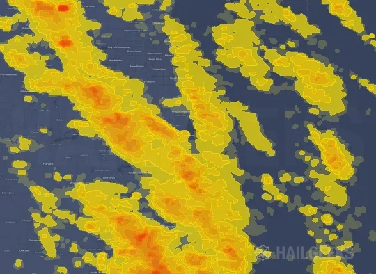 Hail map for Kenosha, WI