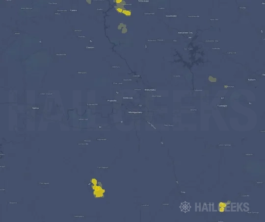 Hail map for Montgomery, AL
