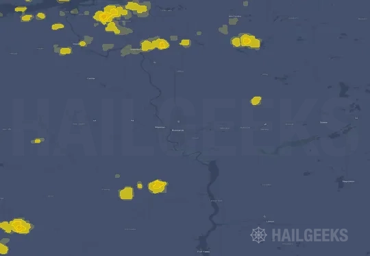 Hail map for Bismarck, ND