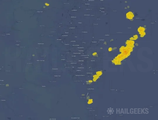 Hail map for Denver, CO