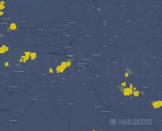 Hail map for Little Rock, AR