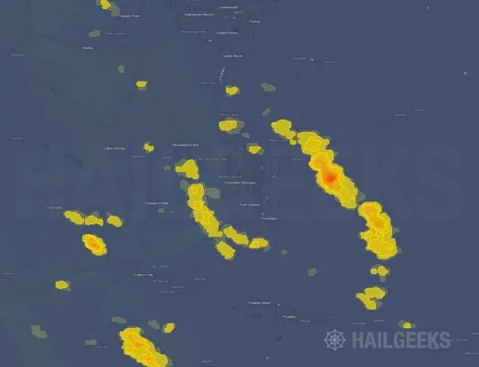 Hail map for Colorado Springs, CO