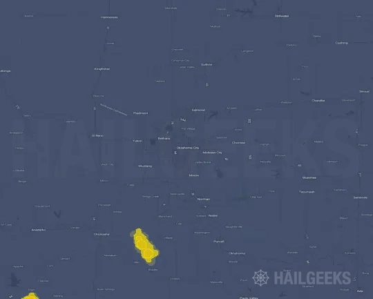 Hail map for Oklahoma City, OK
