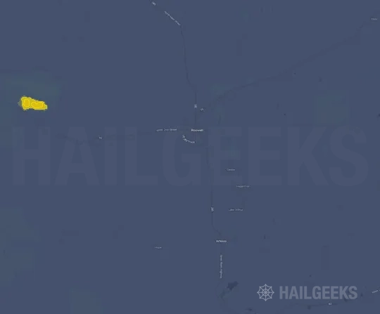 Hail map for Roswell, NM on Jul 31, 2026
