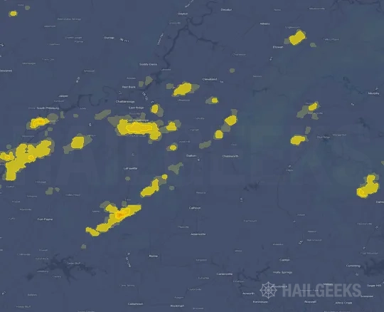 Hail map for Dalton, GA