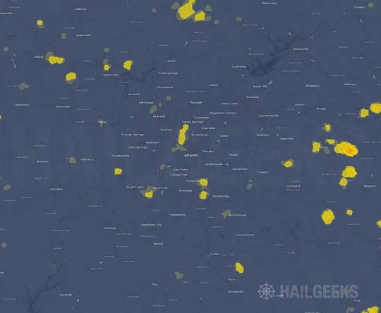 Hail map for Atlanta, GA