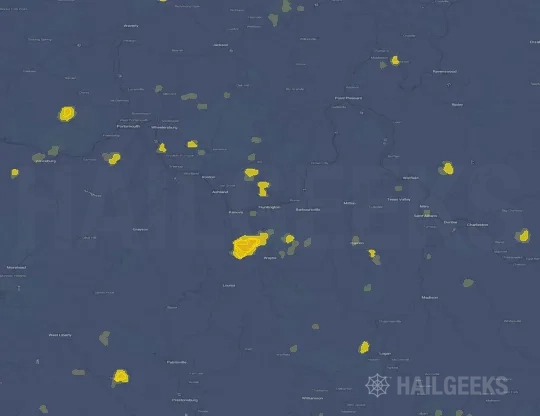 Hail map for Huntington, WV