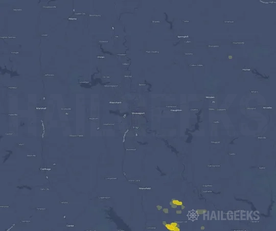 Hail map for Shreveport, LA