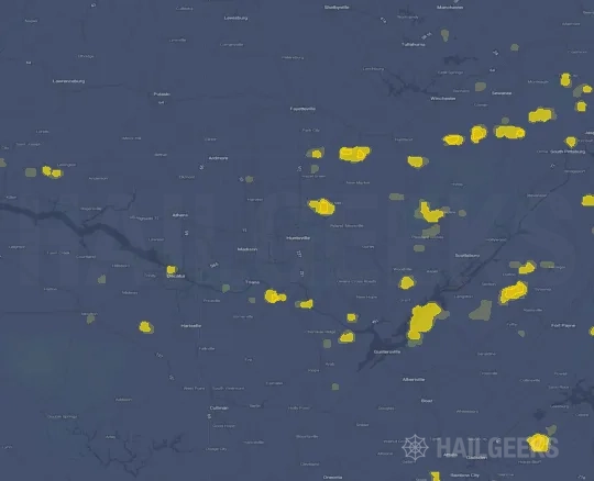Hail map for Huntsville, AL