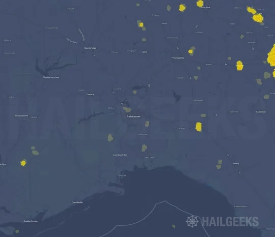 Hail map for Tallahassee, FL
