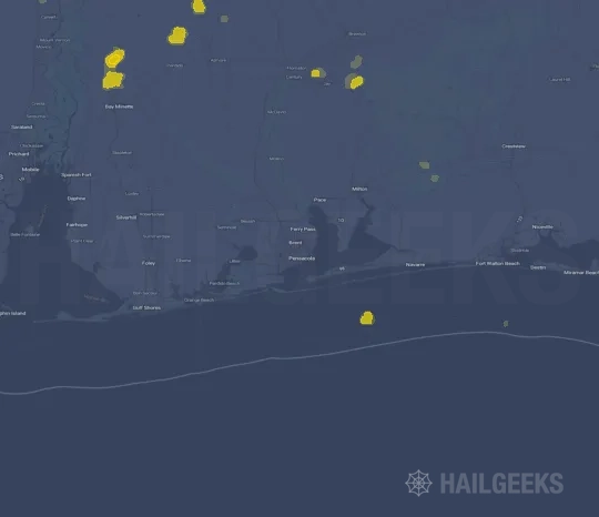Hail map for Pensacola, FL