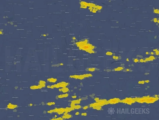 Hail map for Columbus, OH