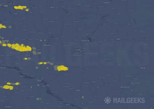 Hail map for Eau Claire, WI