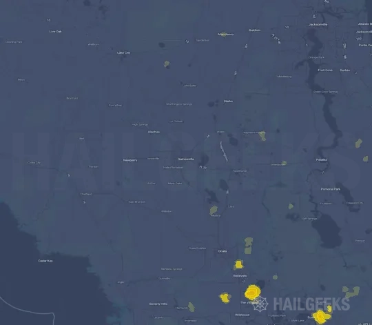 Hail map for Gainesville, FL