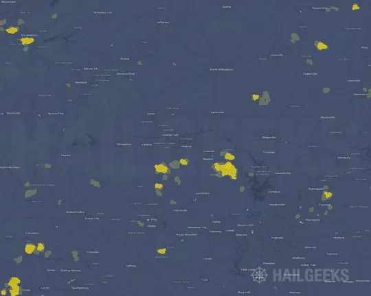 Hail map for Hickory, NC