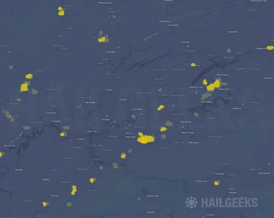 Hail map for Knoxville, TN