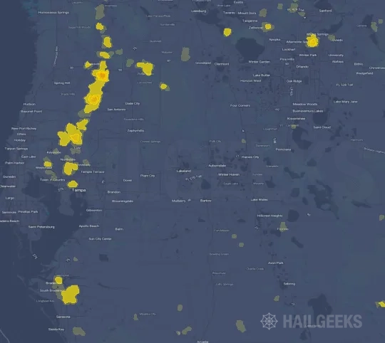 Hail map for Lakeland, FL